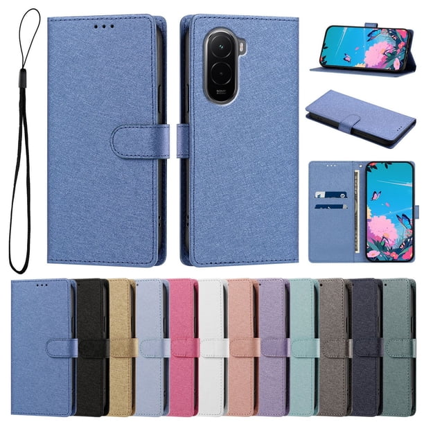 Cartera para Xiaomi Poco M7 4G con Soporte y Correa, Azul