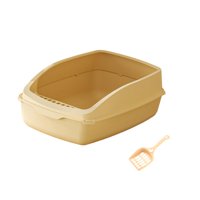 Magideal - Bandeja De Arena Para Gatos, Bandeja De Arena Para Gatos, Caja De Arena Grande Para Gatos, Inodoro Para Orinal Para Animales Pequeños, Gatos Medianos Amarillo