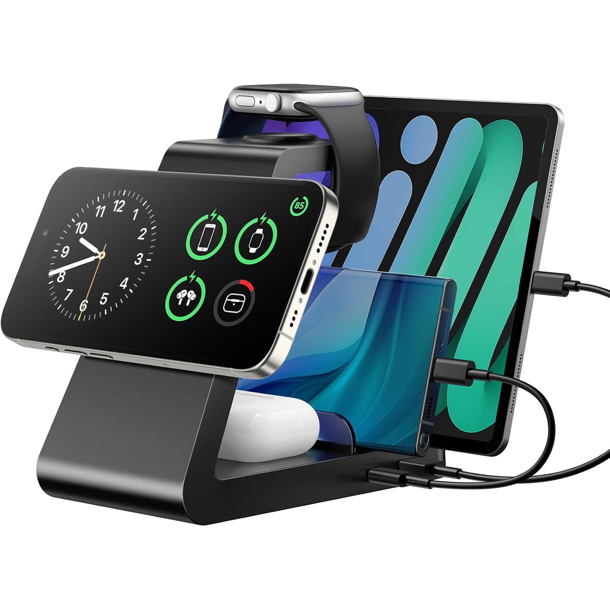 Genérico - Estación De Carga 5 En 1 Magsafe Iphone Iwatch Ipad Airpods