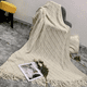 thumbnail image 2 of Manta decorativa tejida para sillón, piecera o cama color crema, 2 of 2