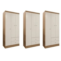 Movelaria - Combo 3 Closet Versa 3 Puertas Off White K32X3