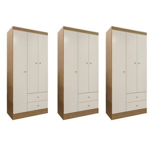 Movelaria - Combo 3 Closet Versa 3 Puertas Off White K32X3