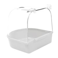 Magideal - Caja De Baño Para Pájaros Con Gancho, Caja De Baño Para Pájaros, Accesorio Para Jaula, Baño Para Loros, Caja De Ducha, Bañera Para Loros Con Jaula Par Blanco