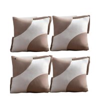 Genérico - Pack De 4 Fundas De Cojines Diseño Tela Pana Empalmado 45Cm X 45 Cm Café