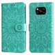 thumbnail image 1 of Funda tipo cartera FOXDOCK para Xiaomi Poco X3 NFC , diseño girasol en relieve, cuero PU, cierre magnético, soporte y tarjetero, 1 of 5