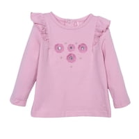 Pillin - Polera Bebé Niña Manga Larga Con Vuelos Crudo