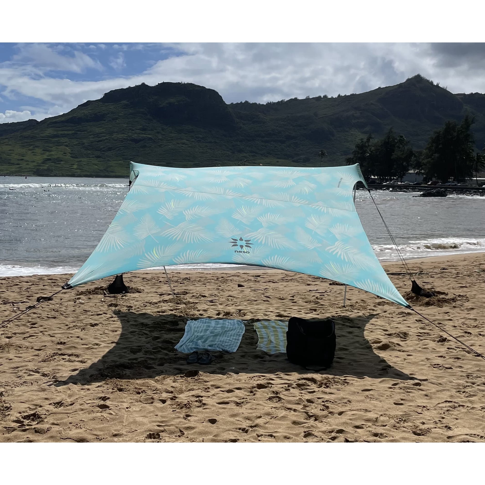 Carpa De Playa Neso Tents Grande, 2,1 M De Altura, 2,7 X 2,7 M (aqua Fronds)