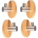thumbnail image 1 of 4 ganchos autoadhesivos de acero inoxidable y bambú para albornoces, ganchos de pared, toalleros de cocina, percheros sin taladrar, ganchos para baño, cocina y oficina, ganchos para toallas., 1 of 8