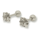 thumbnail image 1 of Aretes Aros Puntos Luz Figuras Acero Inoxidable Zirconia, 1 of 3