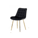 thumbnail image 1 of Silla De Comedor Roma Tapiz Felpa Base Resistente Dorada - Negro, 1 of 3