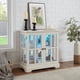 thumbnail image 2 of LED Curio Display Cabinet,Antique Display Cabinet with Adjustable Shelves,Retro Design Quality Showcase with Lattice Doors Elegant Bookcase and Storage Cabinet for Home Decor and Organization WHI, 2 of 3