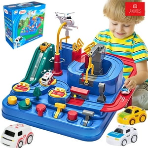 Anikids - Pista De Autos Interactiva Aventura Juguete Educativo Niños Azul