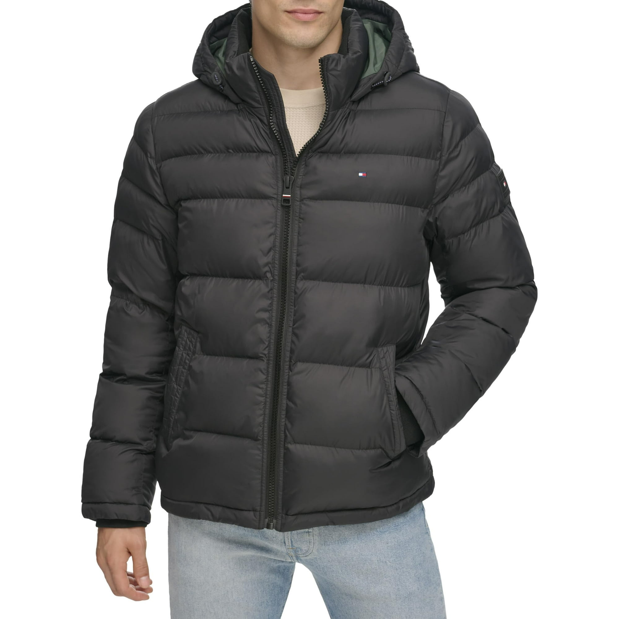 Chaqueta Tommy Hilfiger Classic Con Capucha Acolchada Para Hombre Negra 4x