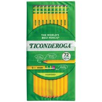 Lápices Ticonderoga En Caja De Madera, 2 Hb, Amarillo Suave, 72 Unidades
