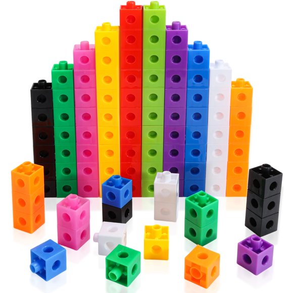 Cubos Enlazables HSDAV 100 piezas 10 colores - Juguete de matemáticas