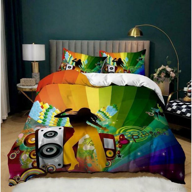 LGBT Rainbow Quilt Duvet Cover Set Soft Bedroom Decor Pillowcase 3-Piece Bedding Set