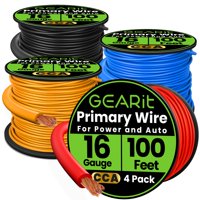 Juego De Cables Gearit Calibre 16 Cca, 100 Pies Cada Uno (400 Pies En Total), 16 Awg