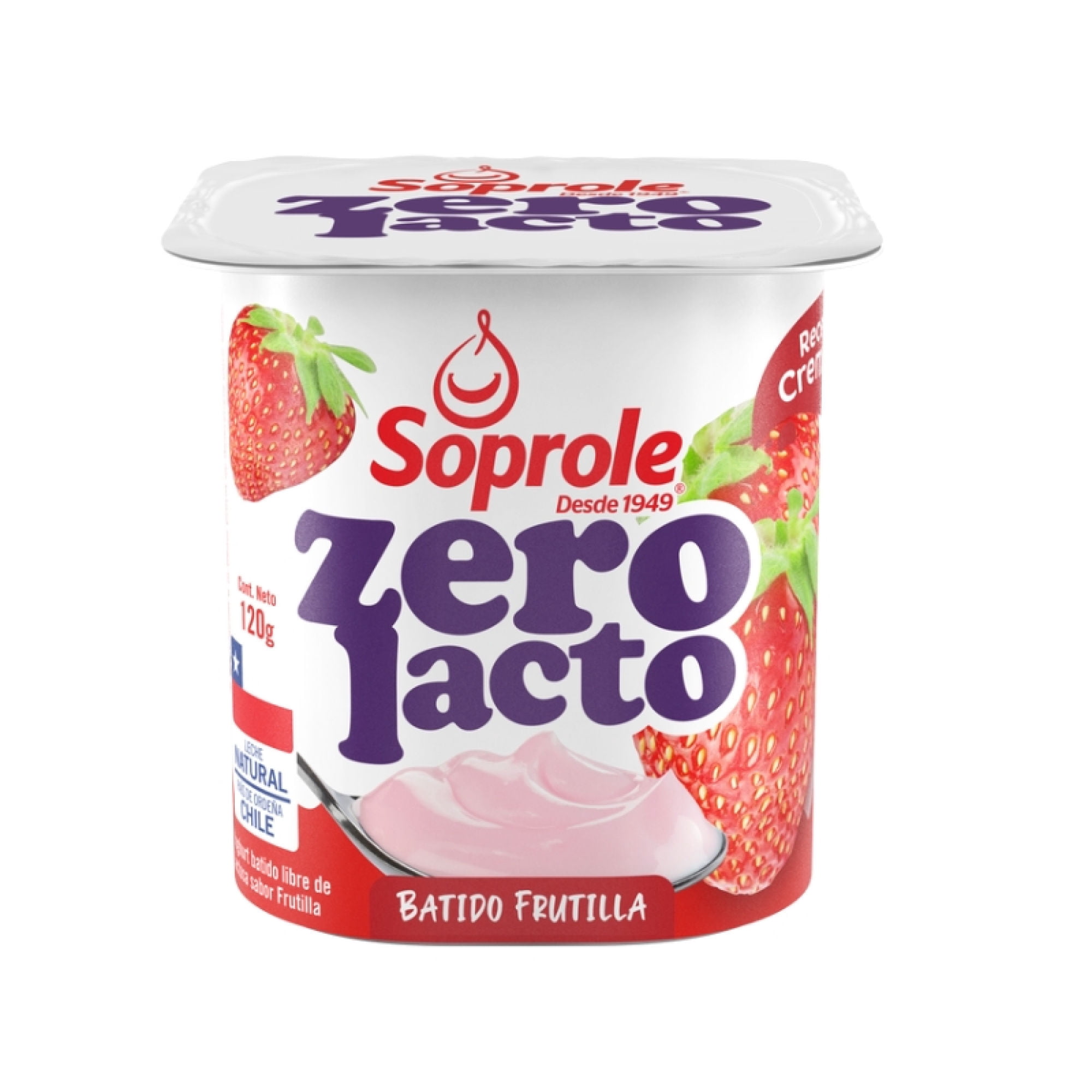 Yoghurt Batido Zero Lacto Sabor Frutilla Pote 120 g Soprole