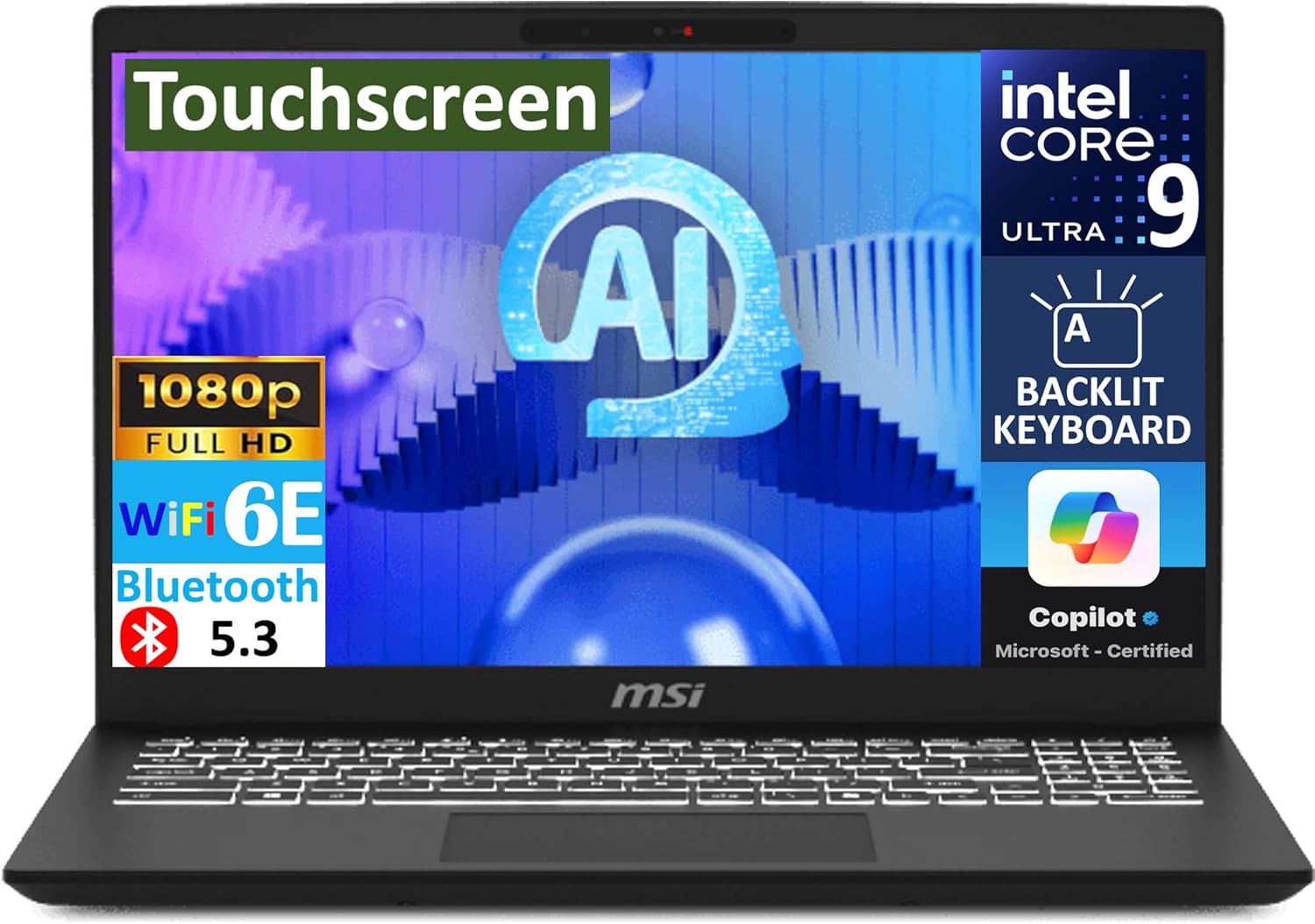 Notebook Touch Msi Modern Intel Core Ultra 9 185H 32Gb 1Tb Ssd De 15.6"" Fhd