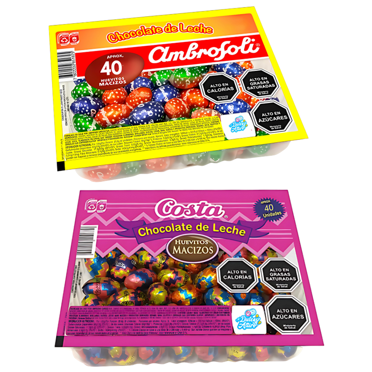 Dulces Altiro - Pack Pascua (Bandeja Huevitos Ambrosoli + Bandeja Huevitos Costa)