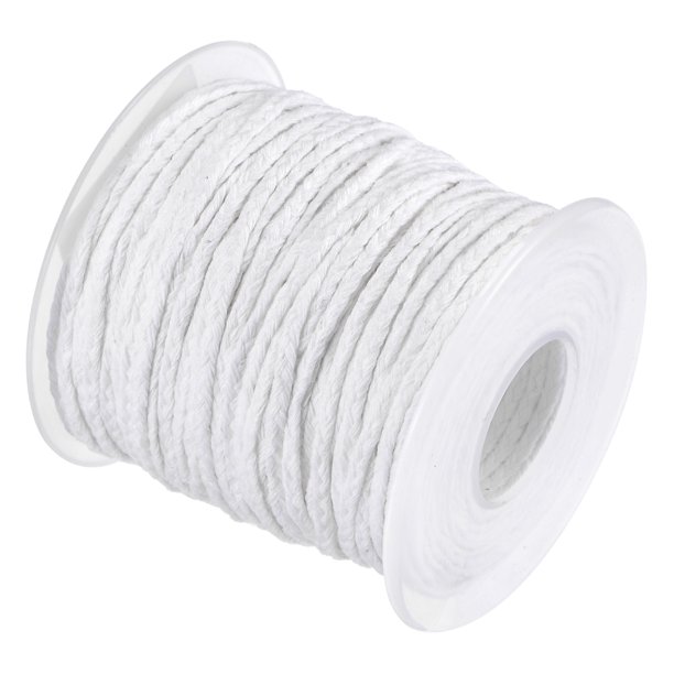 Uxcell 32 PLY 200 Ft de Largo 2mm de Ancho Plano Mecha de Algodón Trenzado para Velas
