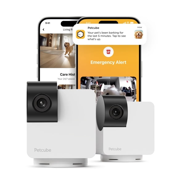 Cámara de seguridad Petcube Cam 360, paquete de 2 con vídeo HD de 1080p