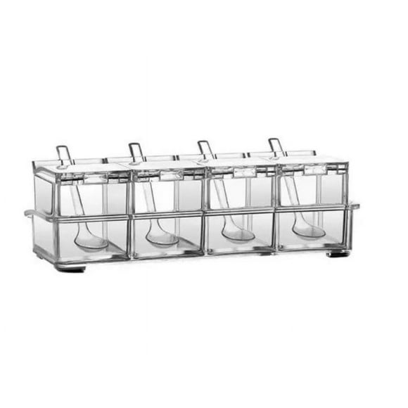 Set 4 Frasco Especiero Condimentero Multiuso 210ml + Cuchara