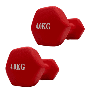 Linea Sport - Par De Mancuernas Hexagonales De Neopreno 4Kg C/U Total 8Kg