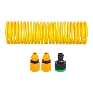 Ioensy - Manguera De Jardín En Espiral Para Lavado De Autos, Manguera Flexible En Espiral Para Cubierta De Rv, Manguera De Agua Expandible Amarilla