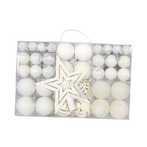 Magideal - 101 Piezas De Adornos Navideños Para Decoración De , Estrella, Adornos Duraderos Para Bricolaje, Adornos Colgantes Para Navidad, Oficina, Vacacio Blanco