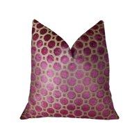 Cojín Plutus Brands Plutus Velvet Geo De 45 X 45 Cm, Color Magenta/Marrón