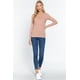 thumbnail image 4 of Saronite Camiseta Térmica de Manga Larga con Cuello Henley de Algodón Acanalado Básico, Color Rubor Pálido (para Mujer), 4 of 4