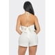 thumbnail image 5 of Saronite Conjunto de Top Corto de Verano con Cuello Halter, Cintura Elástica y Dos Bolsillos Laterales, Blanco (para Mujer), 5 of 5