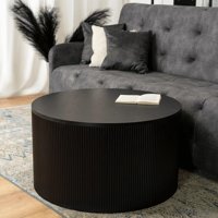 Pandalino - Mesa Centro Redonda Loretto Negra | Moderno Y Minimalista Negro