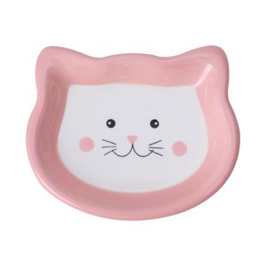Ioensy - Cuenco Para Gatos, Plato De Alimentación Para Mascotas, Cuenco Para Chinchilla, Cerámica Pequeña, Rosa