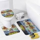 thumbnail image 4 of Invencible-theme 4-Piece Shower Curtain Set with Rugs, Waterproof Bathroom Decor Set Includes Bath Mat, U-Shaped Rug, Toilet Lid Cover and Curtain with Hooks, 4 of 6