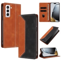 Funda Foxdock Para Samsung Galaxy S21 Fe De Cuero Premium Bicolor Con Ranuras Rfid, Carcasa Tipo Billetera Antigolpes Y Soporte Plegable