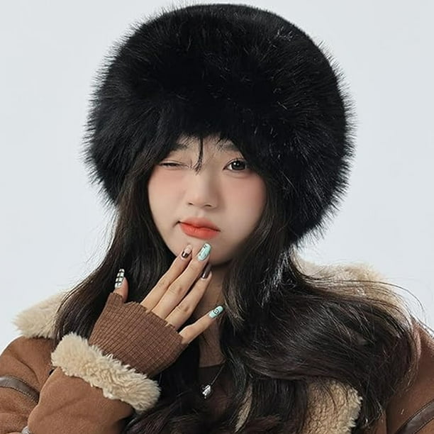 Gorro De Invierno De Piel Sintética Para Mujer - Estilo Cosaco Con Forro Grueso, Sombrero Ruso De Felpa En Gris Peludo - Cálido Y Cómodo Para El Frío Extremo