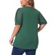 thumbnail image 3 of Agnes Orinda Blusas Casuales de Manga Abullonada con Cuello en V y Lunares Suizos para Mujer de Talla Grande 1X Verde, 3 of 6