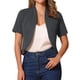 thumbnail image 1 of INSPIRE CHIC Blazer de Trabajo para Mujer sin Cuello con Frente Abierto y Corta XS Gris Oscuro, 1 of 6