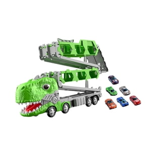 Bothyi - Carrier De Camiones De Transporte De Dinosaurios Divertidos Para Niñas Preescolares De Jardín De Infantes 12 Autos