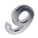 thumbnail image 5 of Número de puerta autoadhesiva de plástico plateado Signo numérico fijo número 9, 5 of 5