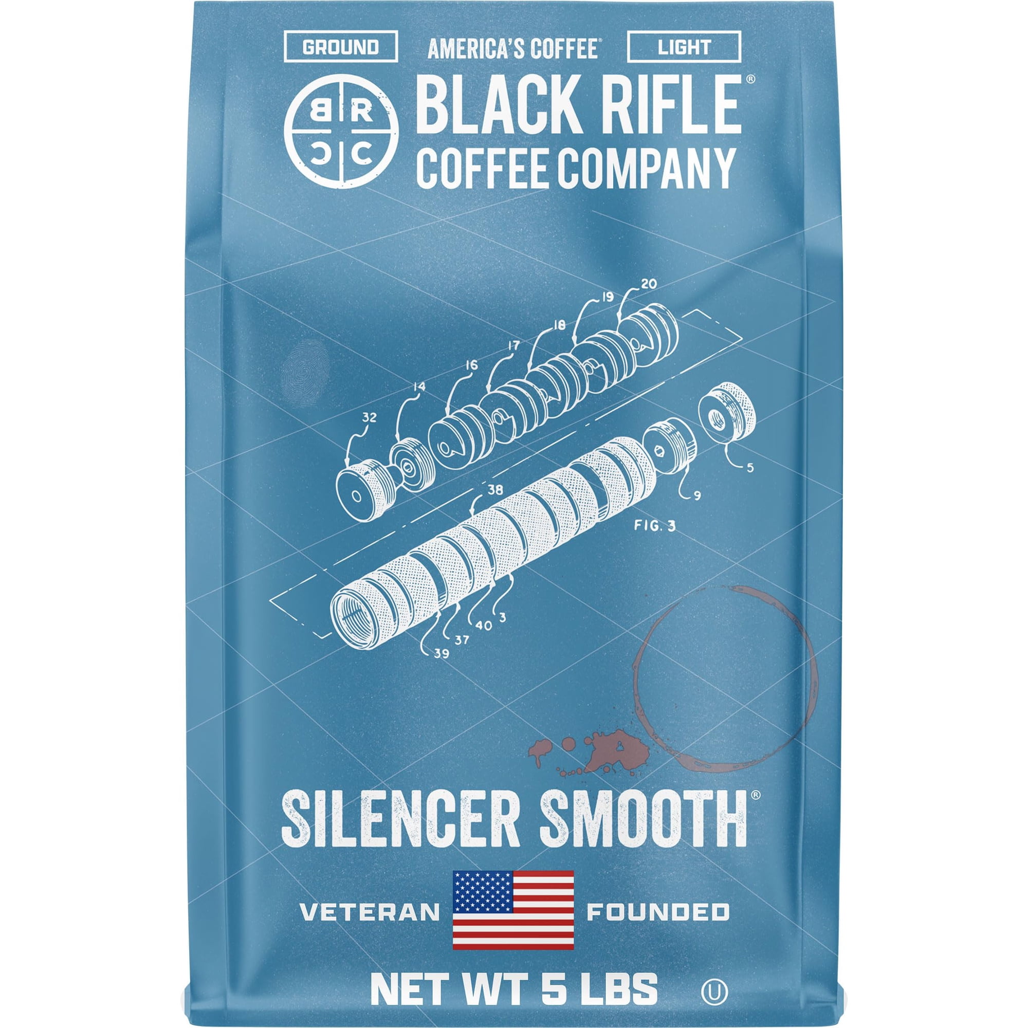 Black Rifle Coffee Company - Café Molido Black Rifle Silencer Smooth Tueste Claro 2,3 Kg