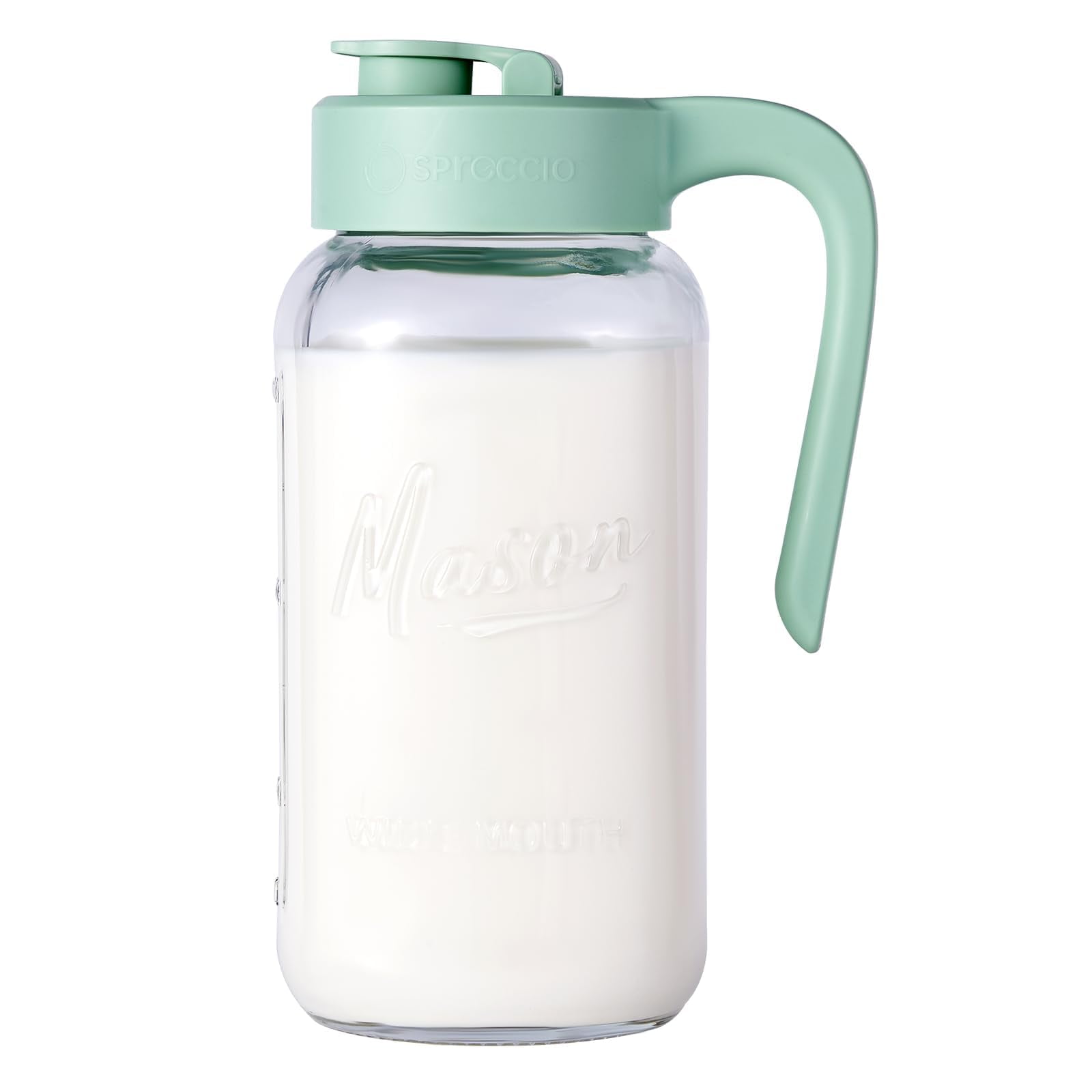 Jarra Mason Jar Spreccio, Hermética, A Prueba De Fugas, Vidrio De 2 Litros Con Tapa