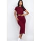 thumbnail image 1 of Capella Conjunto de Top Casual de Cuello Redondo y Falda Midi de Manga Corta Acanalada Lisa - Rosa Apparel, 1 of 10