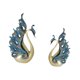 thumbnail image 3 of 2x Pareja Estatuas De Cisnes Figuras De Pájaros Esculturas De Resina De Escritorio Azul, 3 of 5