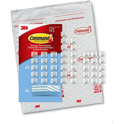 Light Clips Command Indoor Mini 45 Clips Transparentes, 54 Tiras