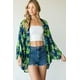 thumbnail image 1 of Kimono Ligero con Estampado Floral y Rayas Azul Marino, 1 of 5