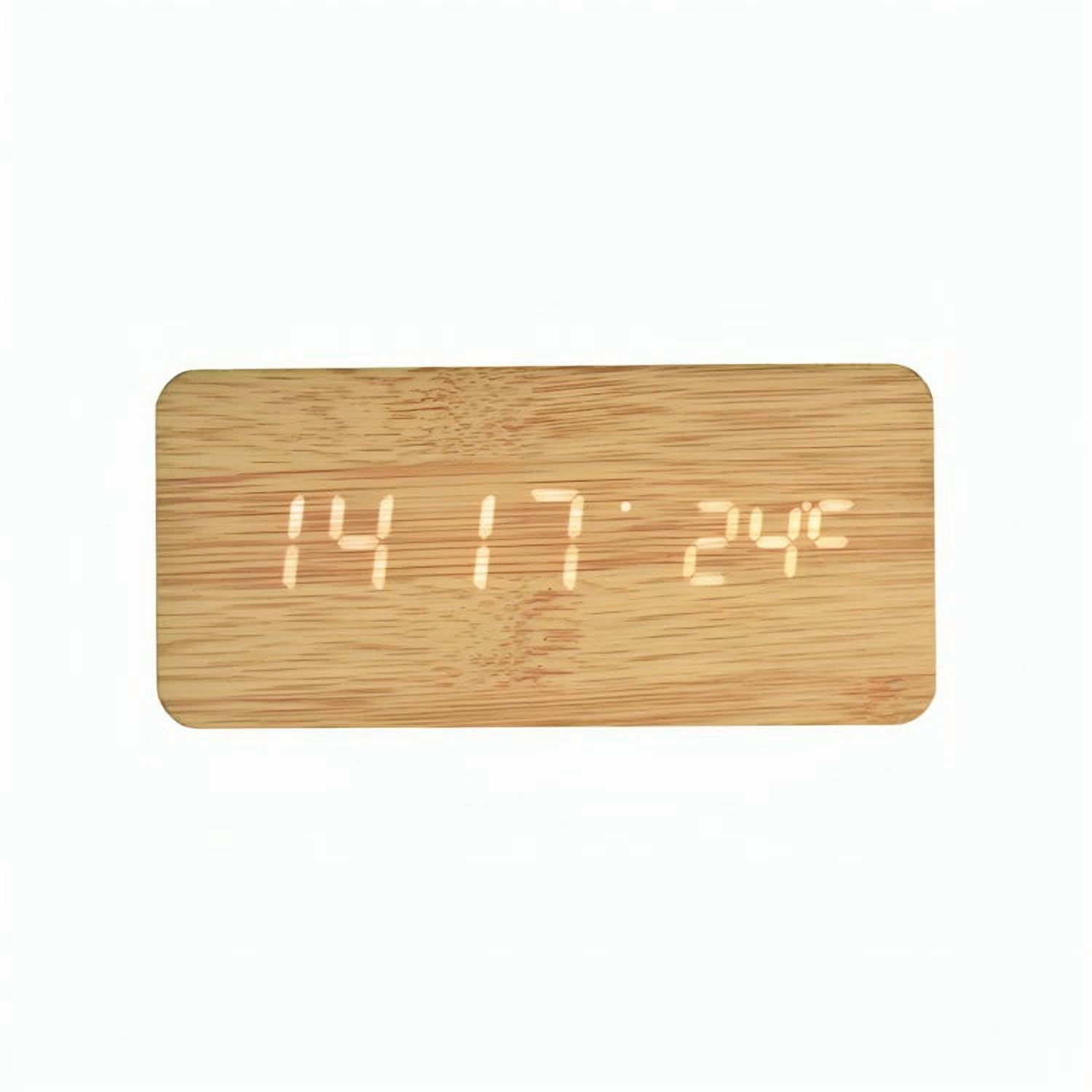 Genérico - Reloj Digital Led Tipo Madera Zen Marrón