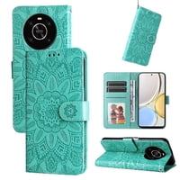 Funda Tipo Cartera Foxdock Para Honor Magic 4 Lite 4G/5G , Diseño Girasol En Relieve, Cuero Pu, Cierre Magnético, Soporte Y Tarjetero